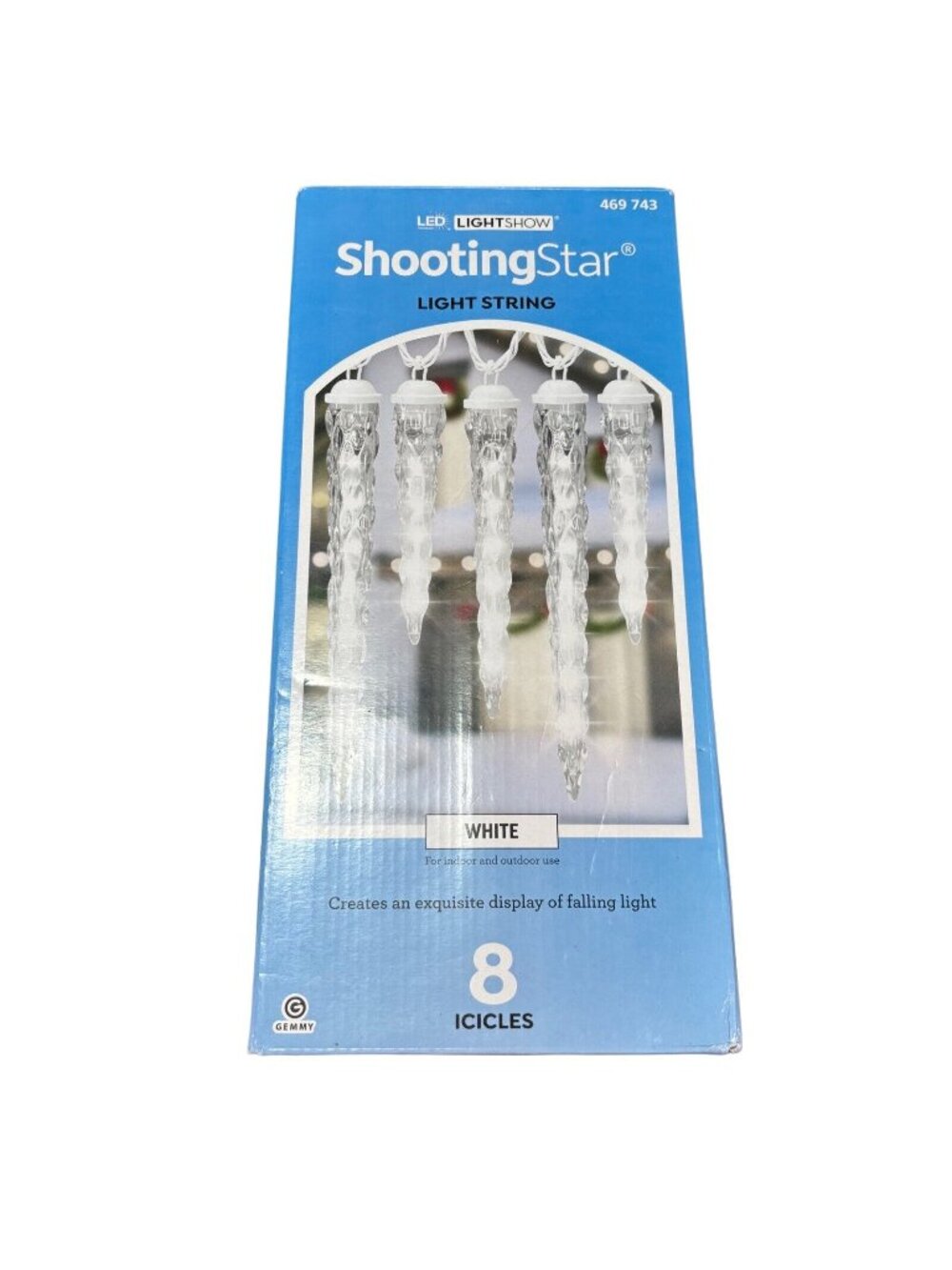 ShootingStar Light String 8 Icicles Led Light Show Color White